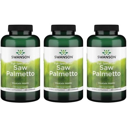 Swanson Saw Palmetto Herbal Supplement Promoting Male Prostate Health Support 250 Capsules 540Mg