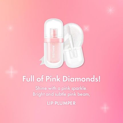 Amuse Seoul Lip Fuller Pink Diamond Lip Plumper Gold Glitter Lip Gloss - Image 3