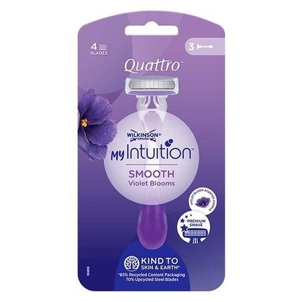 Wilkinson Myintuition Smooth Violet Bloom Quattro Razors 3 Pieces