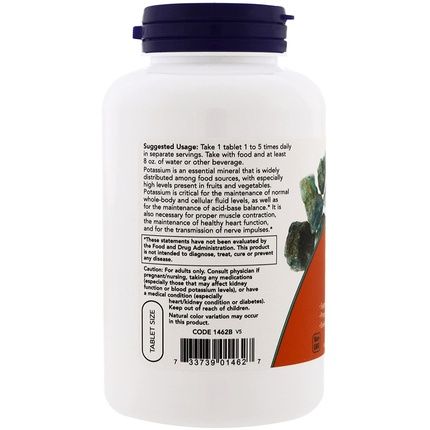 Now Foods Potassium Gluconate 99Mg 250 Tablets