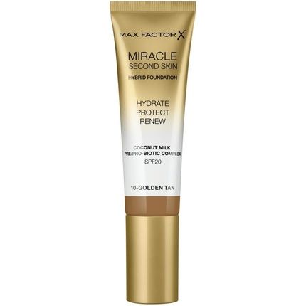 Max Factor Miracle Second Skin Hydrating Foundation Golden Tan 30Ml