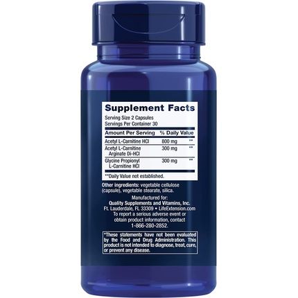 Life Extension Optimized Carnitine Vegetarian Capsules 60