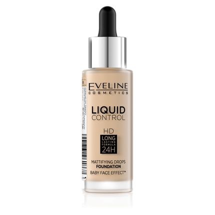 Eveline Liquid Control Hd Mattifying Drops Foundation - 015 Light Vanilla, 32Ml