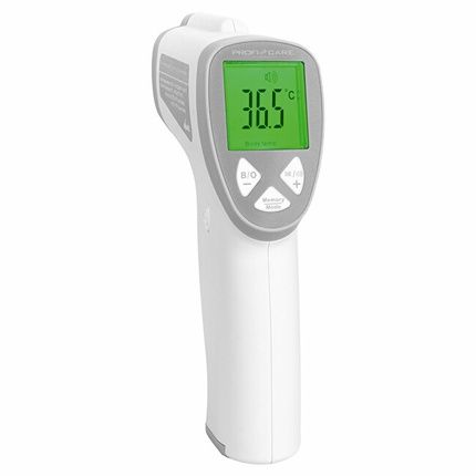 Proficare Pc-Ft 3094 Contactless Forehead Thermometer Infrared Thermometer For Babies Children And Adults With 3-Color Lcd Fever Indicator Including Fever Alarm High Measuring Range White