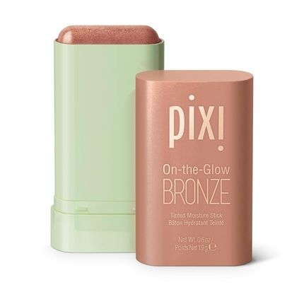 Pixi On-The-Glow Bronze Softglow Hydrating Tinted Moisture Bronzer Stick With Ginseng Aloe Vera & Fruit Extracts For Cheeks & Lips 19G 0.6Oz Paraben-Free