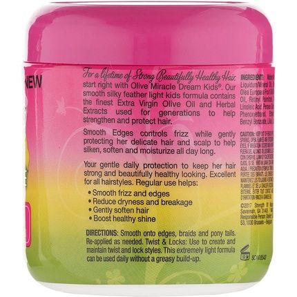 African Pride Dream Kids Olive Miracle Anti-Frizzy Conditioning Gel Smooth Edges 170G/6Oz - Image 3