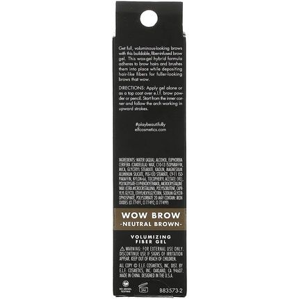 E.L.F. Wow Brow Gel Volumizing Buildable Wax-Gel Hybrid Neutral Brown 3.5G - Image 3