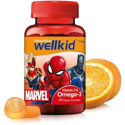 Vitabiotics Wellkid Marvel Omega 3 And Vitamin D Soft Jellies 50 Count 174G