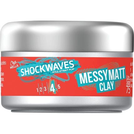 Wella Shockwaves Hair Clay Messy Matt 75Ml