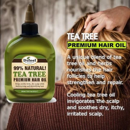 Difeel Premium Natural Hair Oil Tea Tree Oil For Itchy Dry Scalp 235Ml