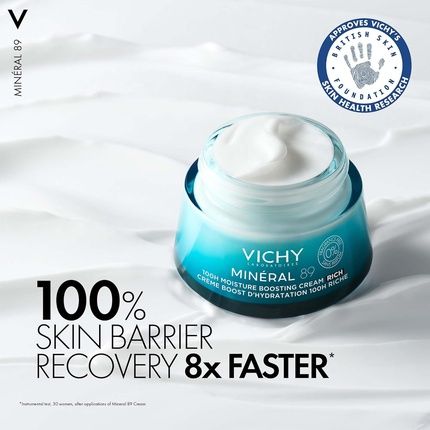 Vichy Mineral 89 100H Moisture Boosting Rich Cream With Hyaluronic Acid For Dry Skin