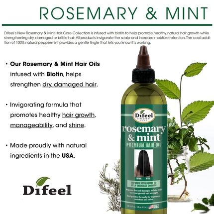 Difeel Rosemary And Mint Premium Hair Oil With Biotin 8 Oz