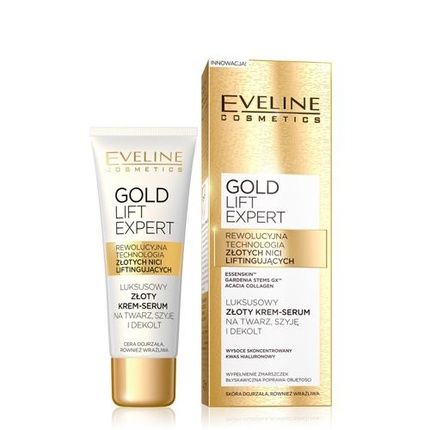 Eveline Gold Lift Expert Luxury Gold Cream-Serum For Face, Neck, And Decollete For Mature Skin 40Ml