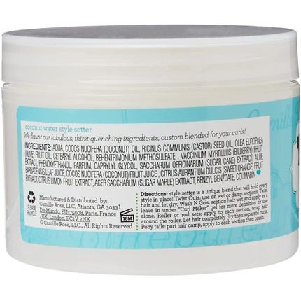 Camille Rose Coconut Water Style Setter 240Ml Tropical Cream Hair Gel For Coily, Curly, Wavy Hair