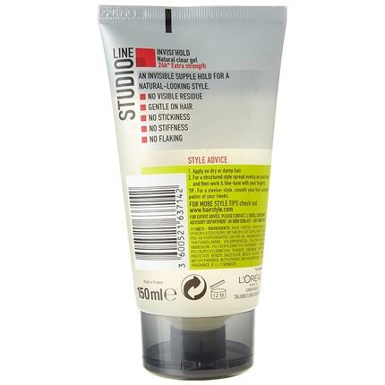 L'Oreal Paris Line Studio Invisi'Hold 24-Hour Natural Clear Hair Gel 150Ml