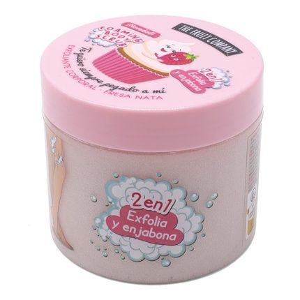 The Fruit Company Strawberry And Nata Exfoliating 400Ml - 2-In-1 Exfoliating And Soap