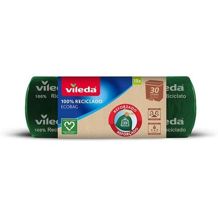 Vileda Bolsa De Basura Reforzada 30L 100% Reciclada Ecobag Bin Liner Reinforced