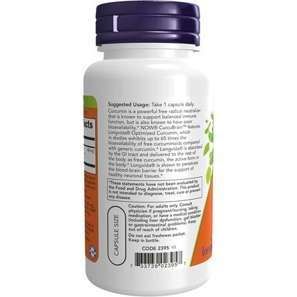 Curcubrain Optimized Curcumin 50 Veg Capsules 400Mg - Image 3