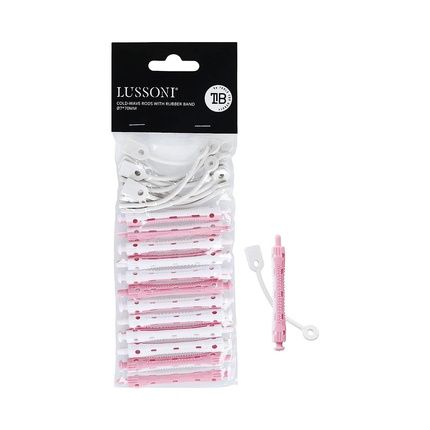 T4B Lussoni Curlers With Rubber Band For Waves And Perm Treatment, Curly And Elastic Hair, Easy To Use, Two-Tone 7X70Mm
