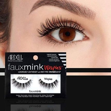 Ardell Faux Mink Wispies Black Medium Volume Long Length False Eyelashes