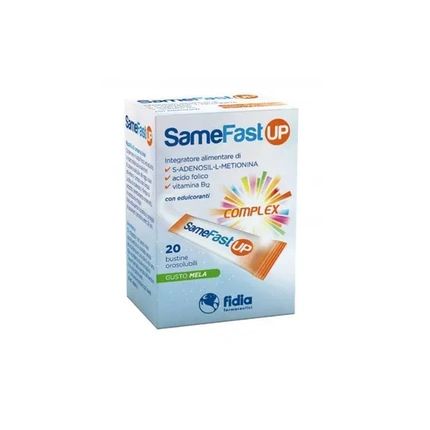 Fidia Pharmaceuticals Samefast Up Complex - 20 Soluble Sachets, Apple Flavor For Mood, Fatigue, And Tiredness
