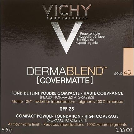 Vichy Dermablend Covermatte Compact Powder Foundation 9,5G - Colour: 45: Gold