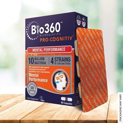 Bio360 Pro-Cognitiv Mental Performance 60 Capsules - 10 Billion Bacteria From Natures Aid - Image 3