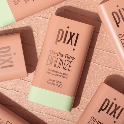 Pixi On-The-Glow Bronze Softglow Hydrating Tinted Moisture Bronzer Stick With Ginseng Aloe Vera & Fruit Extracts For Cheeks & Lips 19G 0.6Oz Paraben-Free
