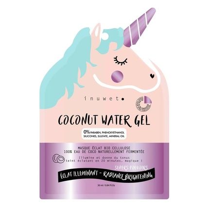 Inuwet Coconut Water Gel Face Mask Shine Organic 30Ml