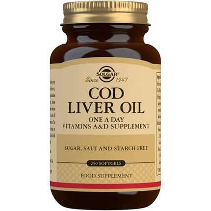 Solgar Cod Liver Oil Softgels Premium Blend Of Essential Fatty Acid With Vitamins A & D Supports Brain, Vision And Heart Health Immunity Support Gluten Free