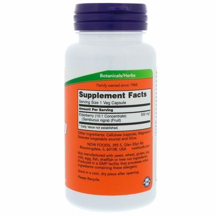 Now Foods Elderberry 500Mg 60 Veg Capsules