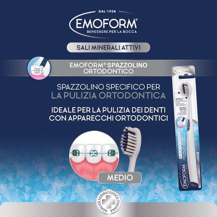 Emoform Orthodontic Toothbrush Advanced Teeth Cleaning With Braces Soft V-Bristles And Compact Brush Head - Image 3
