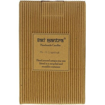 Bali Mantra Camellia Glass Silver Peach Grapefruit Candle 500G