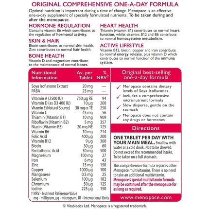 Vitabiotics Menopace Original 90 Tablets