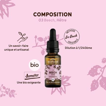 Biofloral Beech 03 Bach Flower Doctor Floral Elixir In Dropper - Image 3