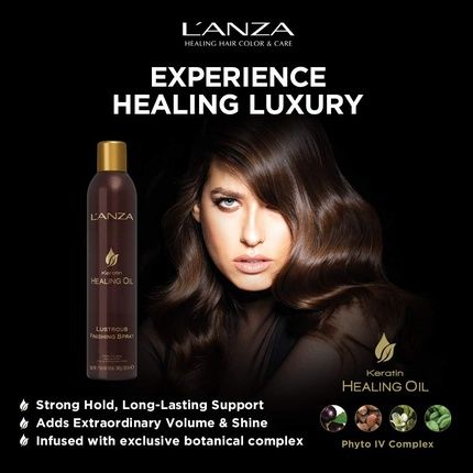 L'Anza Keratin Healing Oil Glossy Finishing Spray 300G - Adds Shine And Volume, Moisturizes From Roots To Ends, Non-Greasy, Frizz-Free, Relaxed Hair - Image 3