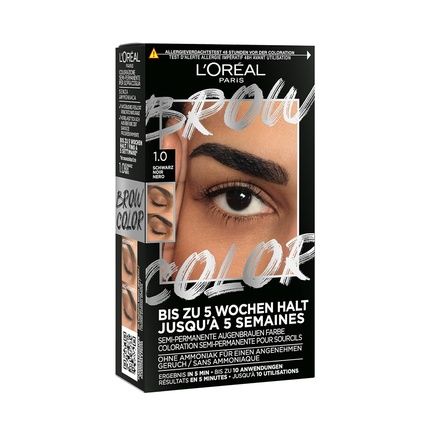 L'Oreal Paris Eyebrow Color For A Radiant And Perfectly Groomed Look Ammonia-Free Eyebrow Color Brow Color 1.0 Black