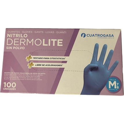 Cuatrogasa Dermolite Blue Nitrile Disposable Gloves - Image 3