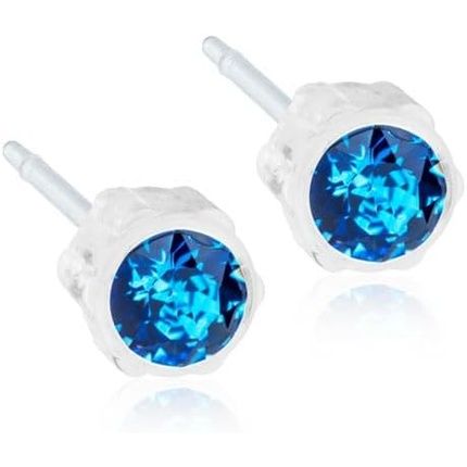 Blomdahl Nickel Free Medical Plastic 4Mm Crystal Stud Earrings