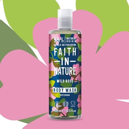 Faith In Nature Natural Wild Rose Shower Gel 400Ml - Image 3