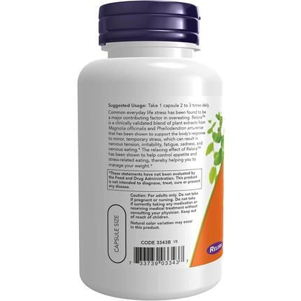 Now Foods Relora 300Mg 120 Vcaps - Image 3