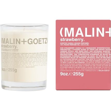 Malin+Goetz Strawberry Candle - Strawberry Scented Garden Berry Fragrance