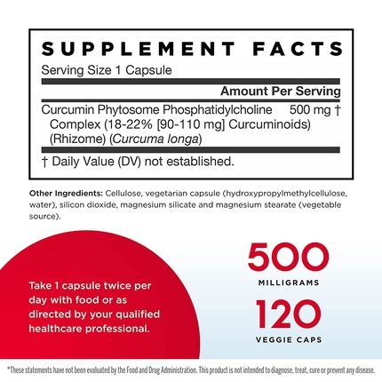 Jarrow Formulas Curcumin Phytosome Meriva 500Mg 120 Veggie Caps