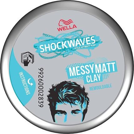 Wella Shockwaves Hair Clay Messy Matt 75Ml