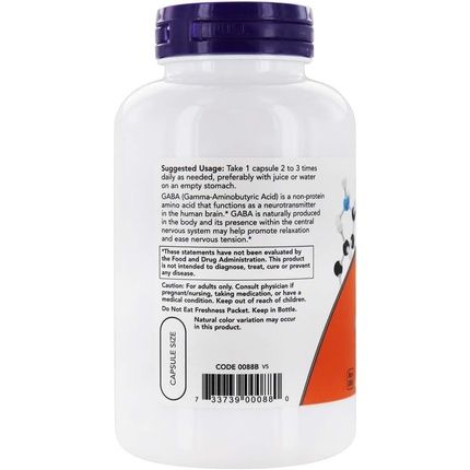 Now Gaba 500Mg With Vitamin B6 200 Vegetable Capsules - Image 3