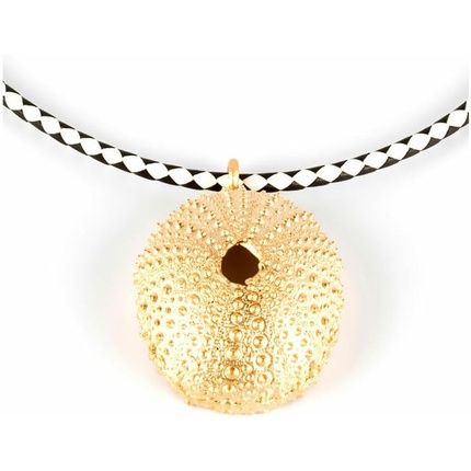 Shabama Trenc Luxe Women'S Necklace Brass Flash Plated Gold Leather 38Cm