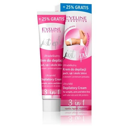 Eveline Just Epil 3 In 1 Ultra Delicate Cream For Hair Removal Of Armpits, Arms, And Bikini Area 125Ml