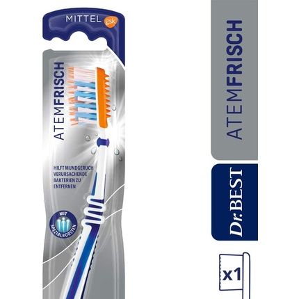 Dr. Best Atemfrisch Zahnburste Medium - Removes Bad Breath Causing Bacteria