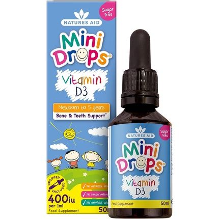 Natures Aid Vitamin D3 Mini Drops For Infants And Children Sugar Free 50Ml