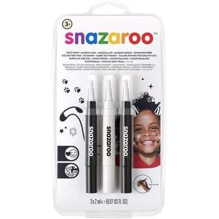 Snazaroo 1180156 Children'S Make-Up, Make-Up Pencil With Brush Tip, 3 Colors Set